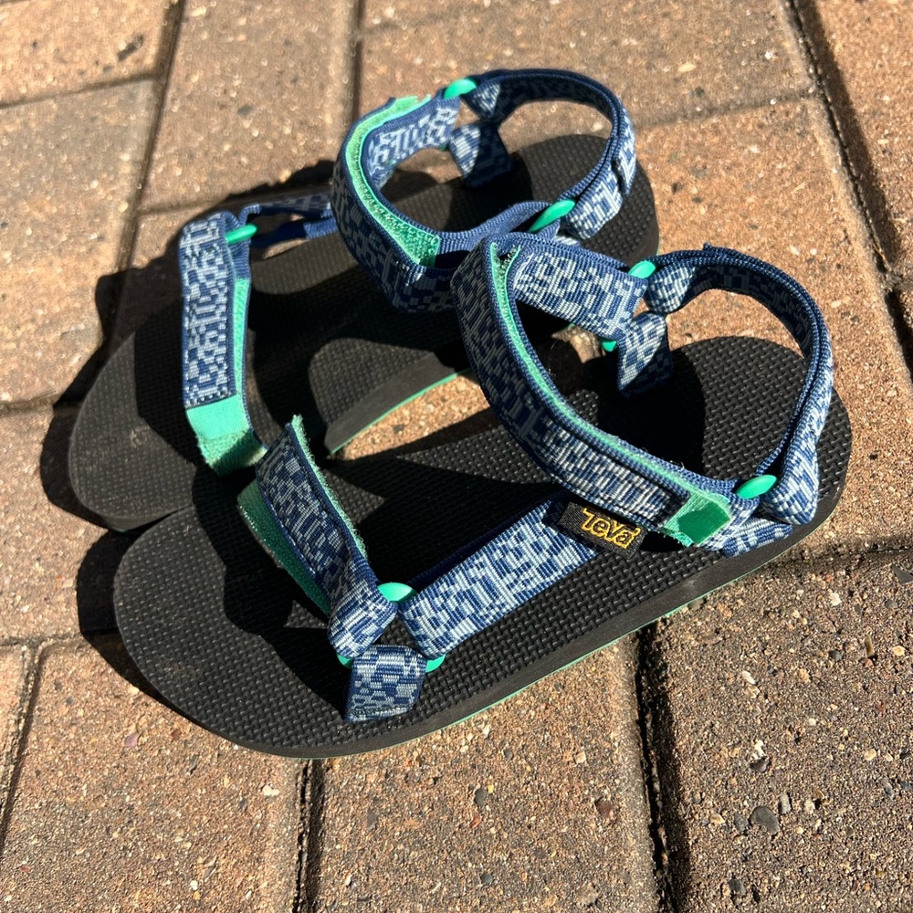 Teva Kids Original Universal Blue and Green Sandals